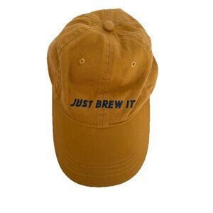 Dutch Bros‎ Baseball Cap Adjustable Gold With Blue Just Brew It Logo OS Unisex